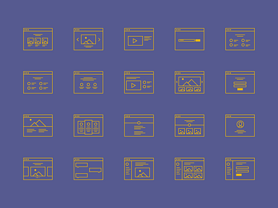 FREEBIE! Wireframe Icon Set ai browser color eps free freebie icon set vector web wireframe