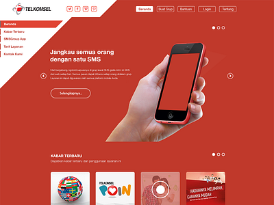 Telkomsel Redesign freebie landing page one page parallax telkomsel website