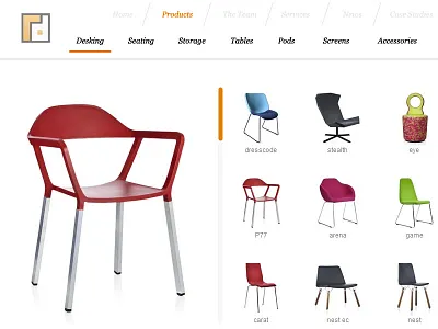 Office Furniture - Product Page - Desktop office furniture web design