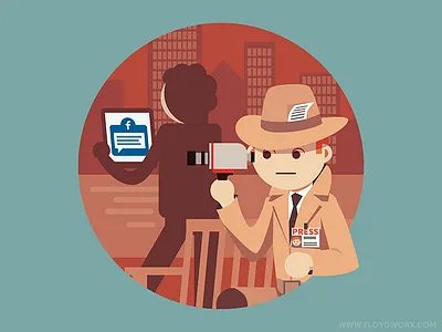 Flat illu #3 - infographic element character flat illustration infographic journalist