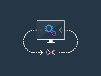 Control systems icon computer flat gear icon illustration lines symbol system website