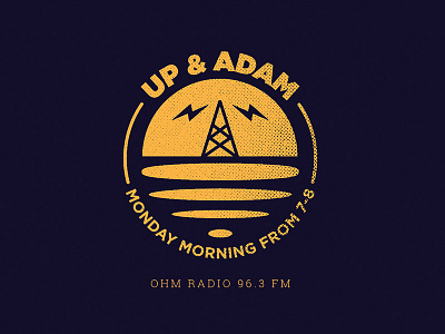 Up & Adam 1 logo morning radio seal vintage