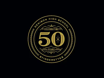 Stingerettes 50 Year Anniversary 50 year anniversary black and gold seal