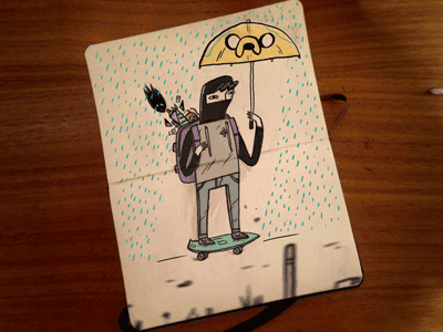 Moleskine Gif gabrielpich gif jake moleskine pennyskateboard rain