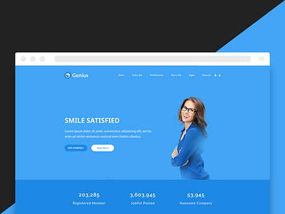Genius - job admin app branding dashboard envato grad graphs job landing logo typography ui