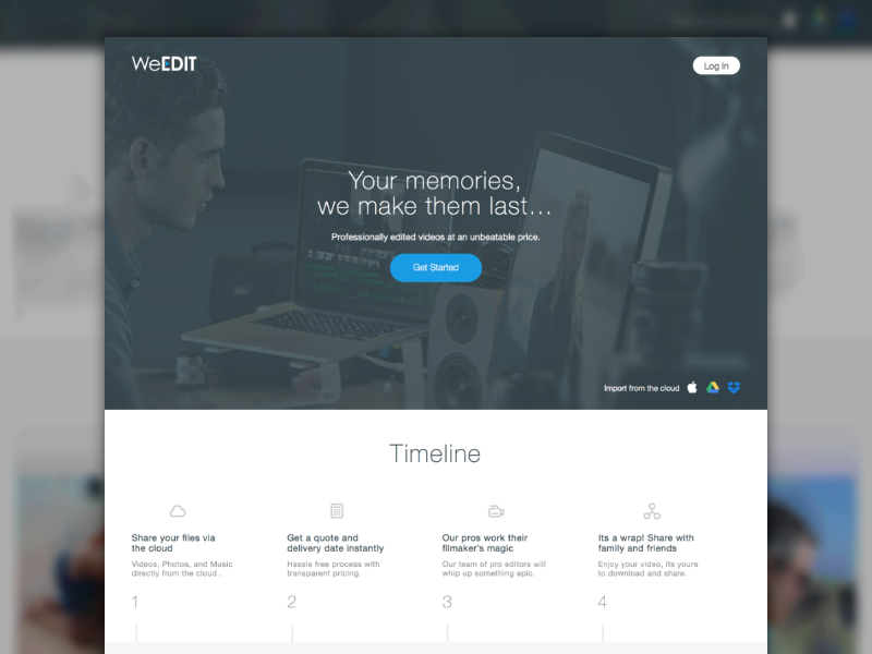 Soft Landing clean functional landing page simple timeline video