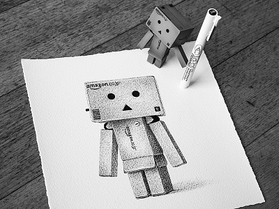 Danbo art danbo drawing illustration pen on paper sketch