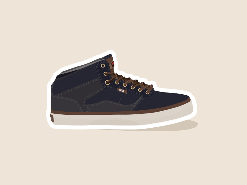 Off the wall design flat illustration kicks shoe skate skateboarding sneaker sticker vans