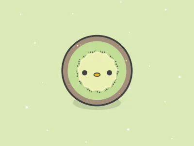 Kiwi flat fruit icon illustration illustrator kiwi vector