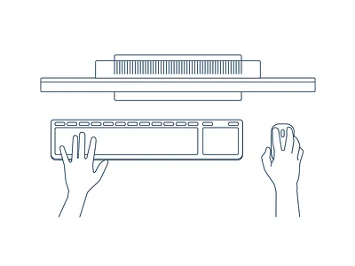 Workspace - Desk design desk display drawing hands keyboard mouse workspace