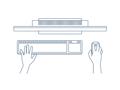 Workspace - Desk design desk display drawing hands keyboard mouse workspace