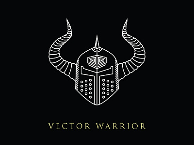 Vector Warrior Line Illustration armor helmet illustration vector viking warrior