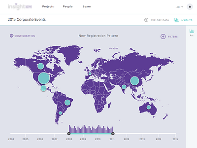 Map data visualisation date range filters insights map sidebar