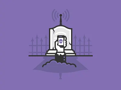 Wifi Grave grave hand illustration line phone spooky wifi