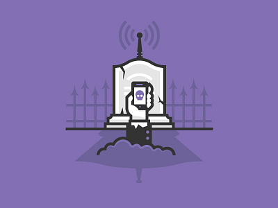 Wifi Grave grave hand illustration line phone spooky wifi