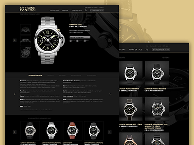 Panerei Shop black clock luxury panerei watch webdesign website