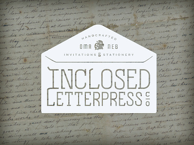 Inclosed Letterpress Envelope envelope letter letterpress logo type