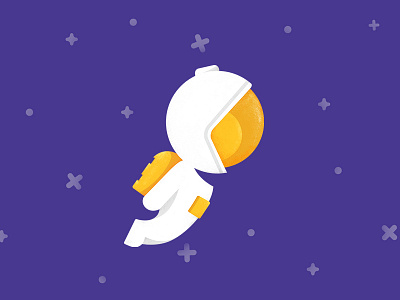 Astro Dude astronaut flying fun jetpack logo simple space texture