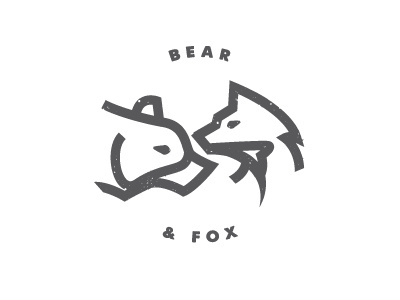 Bear & Fox bear branding fox logo minimal monogram wedding