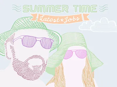 summertime concept graphic illustration job latest summer time vector