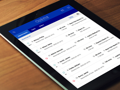 Healthcare Application application dashboard healthcare list mobile tablet tabs ui ux