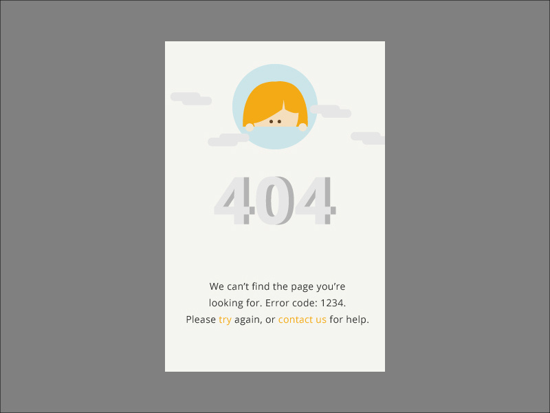 Example of 404 page for mobile