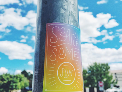 sticker winner! gradient lettering sticker sticker mule summer