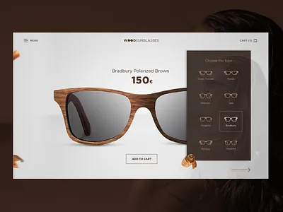 Wood sunglasses webdesign