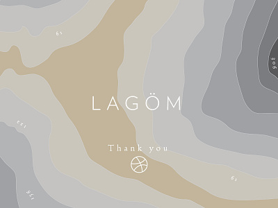 Lagom - Thank you! balance branding design flat graphics greyscale logo nordic print topography