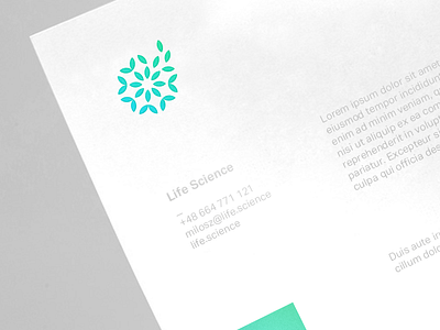 Life Science branding green leaf leaves letterhead life logo science