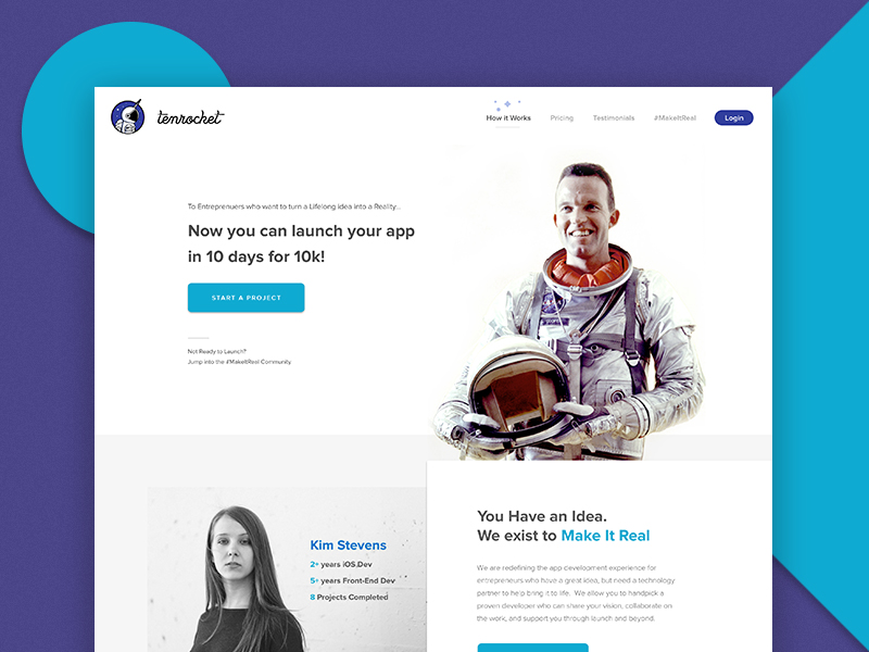 tenrocket preview clean flat google material homepage landing minimal services web