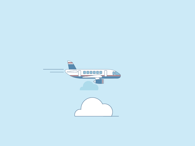 Airplane 2d 3d airplaine animation cloud flat fly kirilov motion graphics sky