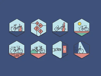 bike sampa badge bike blue icon illustration red sign