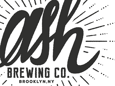 ASH BREWING CO. beer brewery brewing brooklyn hand drawn illustration letter lettering logo type vintage