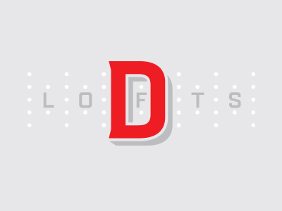 D Lofts apartment bold dots house industrial living lofts pattern railroad red serif shadow