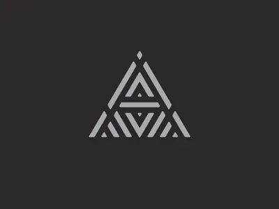 A a black detailed geometric gray intricate modern shape symbol triangle type typography