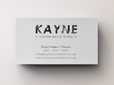 Kayne Custom Knife Works behance branding branding served business cards custom hudson valley identity knives logo