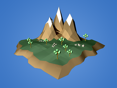 Low Range 3d flat low poly maya