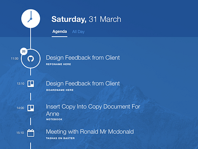 Daytab concept sketch timeline ui