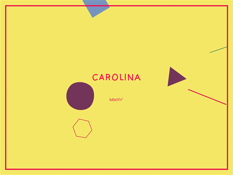 Carolina brownian bryant flat geometric shapes sketch titles two.js typography