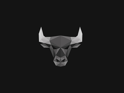 Bull logo bull bw horns lopoly lowpoly symetry taurus