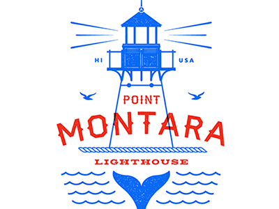 Point Montara Lighthouse for Hostelling International illustration lighthouse logo nautical