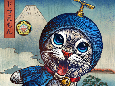 Time Traveller chet phillips doraemon illustration japanese