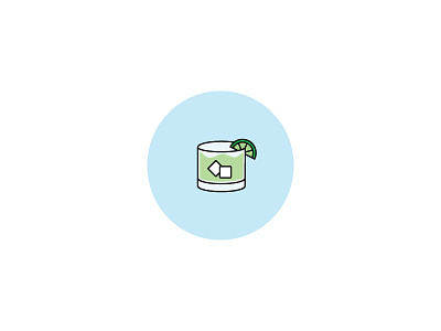 Summer cocktail icon illustration