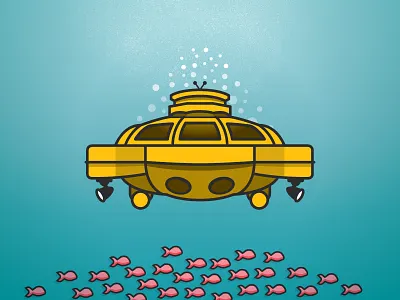 Jacqueline bubbles deep search design fish illustration jacqueline life aquatic ocean snapper submarine teal the life aquatic vector wes anderson zissou