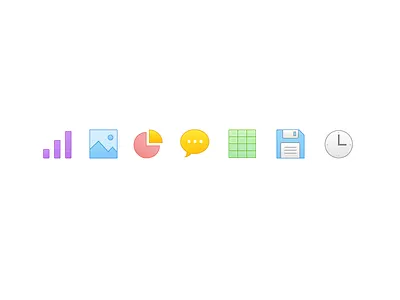 Icons chat clock comment data icon photo picture save table time