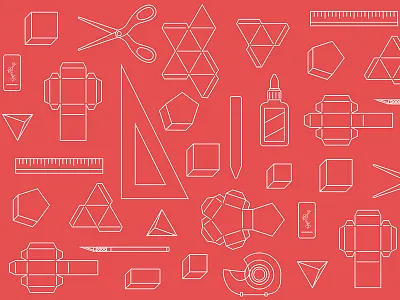 Paperbuilt Pattern dont run eraser folded half step illustration paper built pattern repeat ruler scissors tape x acto knife