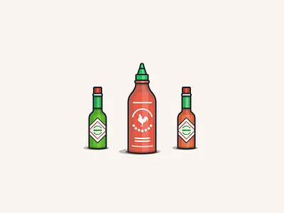 Hot Sauces hot illustration sauce spicy sriracha tabasco