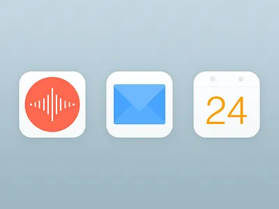 white calendar date icon mail.voice ui