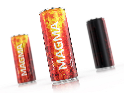 Magma branding design drink energy fire logotype magma package packaging product red yellow